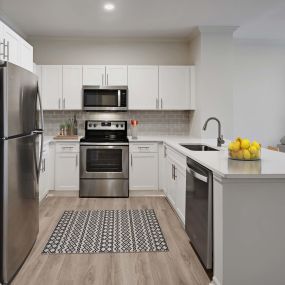 Kitchen with modern finishes and quartz countertops