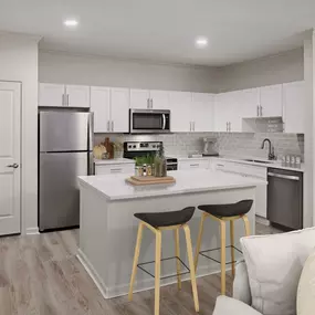 Kitchen with large kitchen island