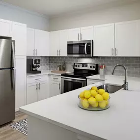 Kitchen with modern stainless steel appliances