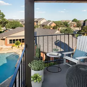 Private balcony overlooking pool