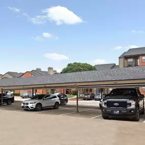 Private, covered parking spaces at Camden Valley Park in Irving, Tx