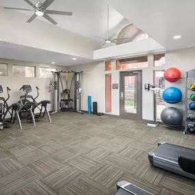 Fitness center with cardio and strength training equipment