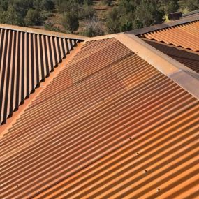 Example of a metal roof job by Hahn Roofing, Sedona AZ