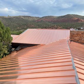 Example of a metal roof job by Hahn Roofing, Sedona AZ