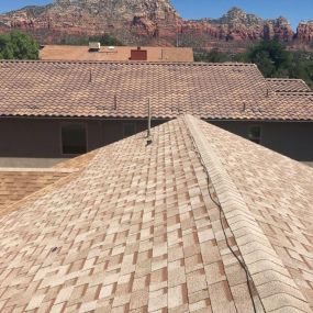 Example of a shingle roof job by Hahn Roofing, Sedona AZ