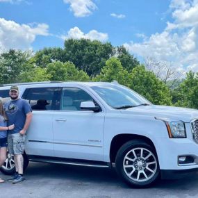 ????Our new friends Blake and Katrina are HAPPY they made the trip from NC and went home with this beautiful GMC YUKON DENALI!!! They will be towing their ????BOAT and CAMPER???? in style for many summers to come!! THANK YOU and WELCOME to the Rocky Top Motors family!!!????