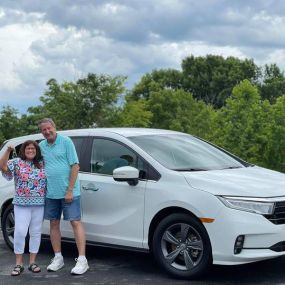 ???? Our friends Donna and James stopped by and picked up this beautiful like new 2021 Honda Odyssey from us! They even brought us watermelon milkshakes! Thanks again to these kind folks. ????