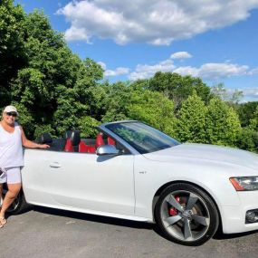 ???? Kathy is the proud new owner of this beautiful 2012 Audi S5! She made the trip from just a few minutes down the road to score this gem! It was a blast seeing Kathy and her sweet granddaughter get their convertible race car! Thank you for your business! ???? #homesweethomedeal