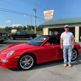 ????Our new friend Brian drove all the way from Indiana to fulfill a life long dream of owning a Porsche 911 Carrera S Convertible! It was an absolute privilege to be able to be part of this special purchase!! We can’t wait for you to get on the highway and enjoy those curves???? Welcome to the Rocky Top Motors Family, Thanks Brian????