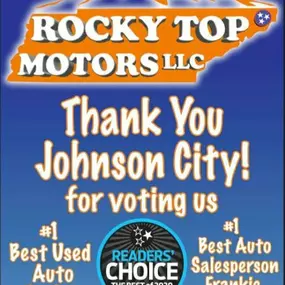 Rocky Top Motors Voted #1 Used Car Dealership