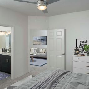 Bedroom with ceiling fan