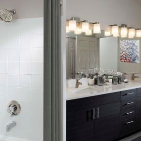 Bathroom with double sink vanity