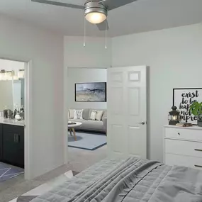 Bedroom with ceiling fan