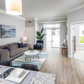 Modern Living Room with Bedroom View