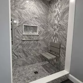 Sleek modern tile shower!