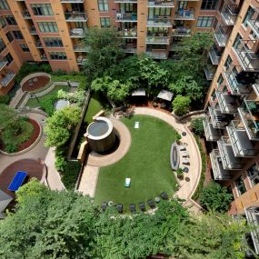 Center courtyard with games,gated pet park and relaxation area