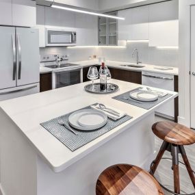 Ice white design scope kitchen island with seating