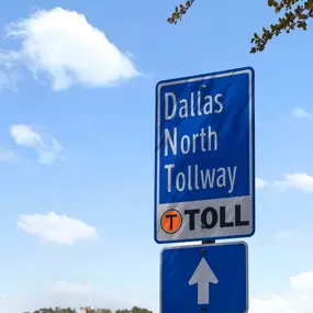 Dallas North Tollway sign near Camden Addison