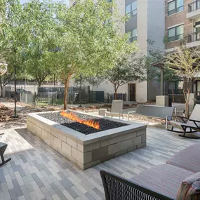 Courtyard firepit and seating at Camden Victory Park