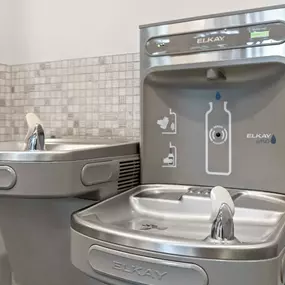 Water bottle filling station and water fountain near the Fitness Center