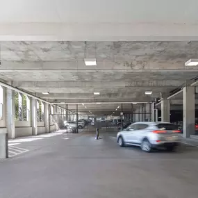 Gated parking garage entry at Camden Victory Park