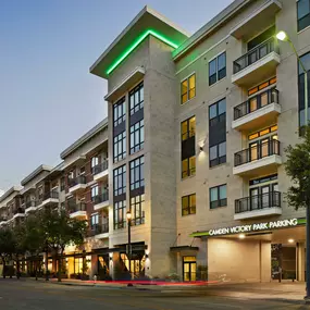 Building exterior at night