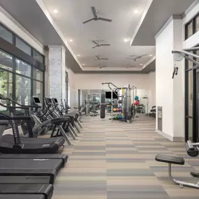 24-hour fitness center with treadmills at Camden Victory Park