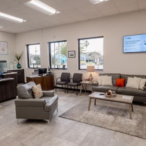 Interior of Wellby federal credit union with seating