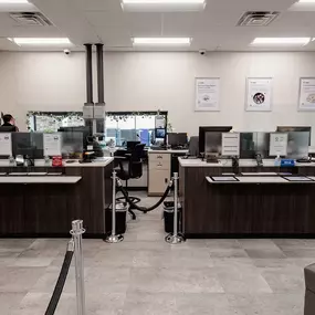 Inside the lobby of a credit union in Seabrook