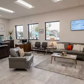 Interior of Wellby federal credit union with seating