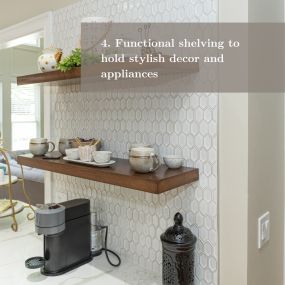 Beautiful Functional Shelving in a new kitchen remodel.