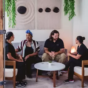 Happy Conversation at Zen'd Out Massage Spa in Denver
