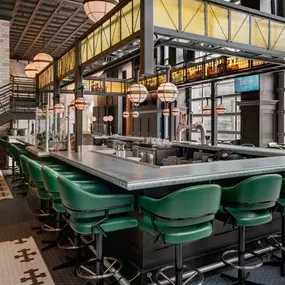 A sophisticated hotel bar setup highlighting Singer Equipment’s expertise in custom foodservice design