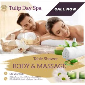 Whether it stress, physical recovery, or a long day at work, Tulip Day Spa has helped 
thousands of clients relax in the comfort of our quiet & comfortable rooms with calming music.