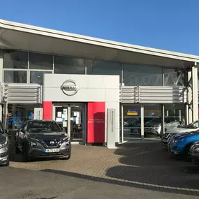 Outside the front of the Nissan Sunderland dealership