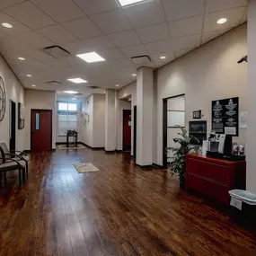 Interior of Wellby federal credit union with seating