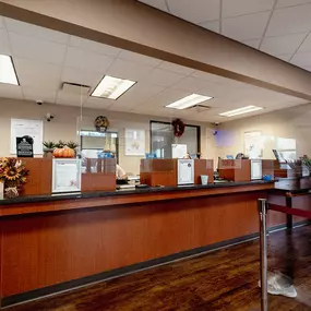 Interior lobby of federal credit union