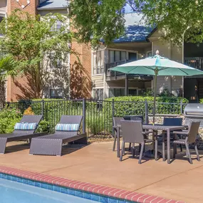 Poolside outdoor grill area