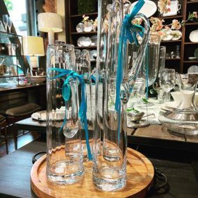 We’re laughing! Are these pitchers taller than Ruthann? No, but these stunning Cocktail pitchers from William Yeoward have finally arrived again. Our William Yeoward Collection of glass is stunning.