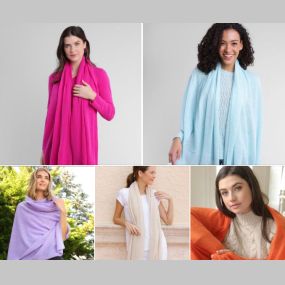 Yes! Spring cashmere wraps have arrived….come and check out the delicious colors….. perfect for Birthdays, GetWell, BonVoyage and just for you!