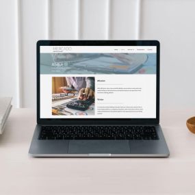 Laptop mockup of website design for Mercado Prosthetics