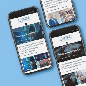 iPhone Mockup of website design for Intellectual Property attorney, Garfield Goodrum