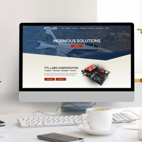 Website mockup for high tech firm FTL Labs