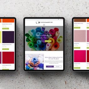 iPad Mockup of website design for Commonwealth Felt