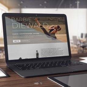 Desktop Mockup of website design for Dancer Barbie Diewald