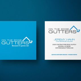 Business card design for On the Edge Gutters in Sedona AZ