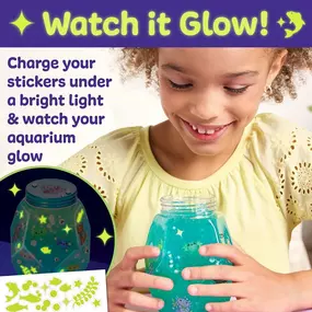 Dive into axo-LOT-l educational fun and discover the fascinating world of axolotls! Curious kiddos create a magical underwater world with this on-trend STEM kit. 
???? Combine the magic powder with water & watch the bubble gel expand
???? Layer the colors inside the jar to create a cool aquarium! 
???? Personalize the habitat with the included foam bubbles, stickers, and gems 
Place the 5 mini axolotl figures inside their new home! Screw on the lid and turn out the lights: the stickers glow in t