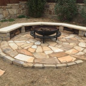 Stonework patio project - McFall Masonry -Texas
