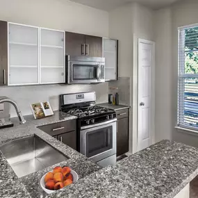 Kitchen with stainless steel appliances