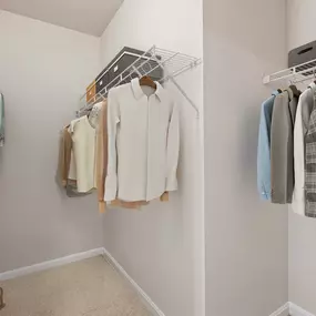 Walk in closet at Camden Fallsgrove